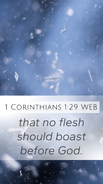1 Corinthians 1:29 WEB Bible Verse Image
