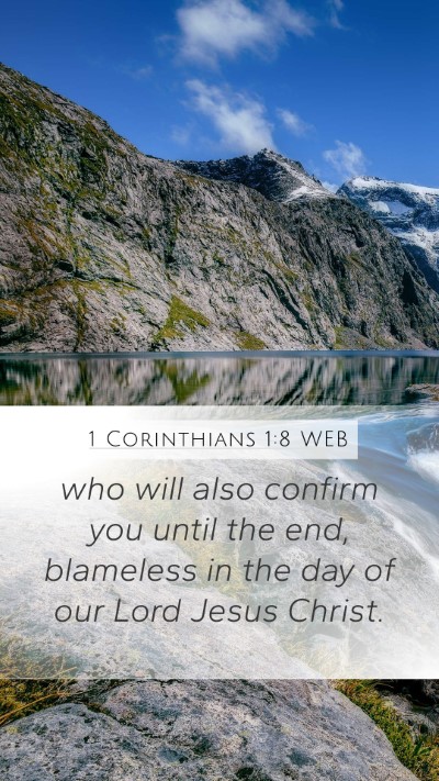1 Corinthians 1:8 WEB Bible Verse Image