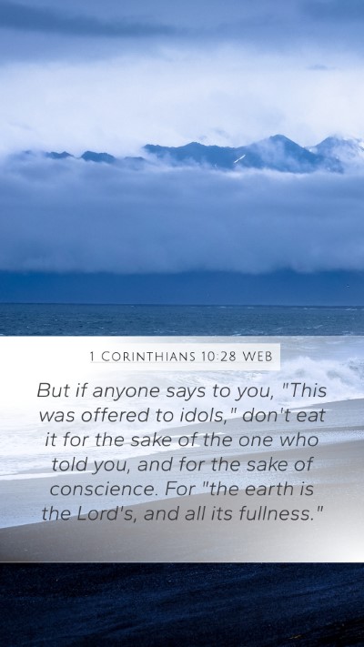 1 Corinthians 10:28 WEB Bible Verse Image