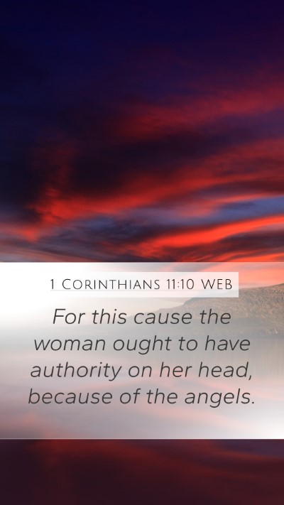 1 Corinthians 11:10 WEB Bible Verse Image