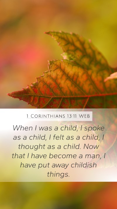 1 Corinthians 13:11 WEB Bible Verse Image