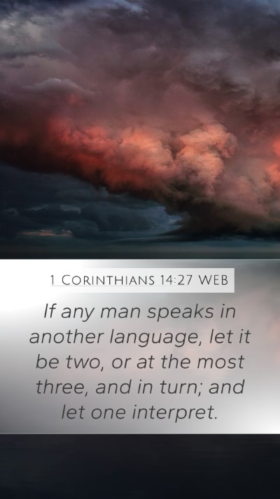 1 Corinthians 14:27 WEB Bible Verse Image
