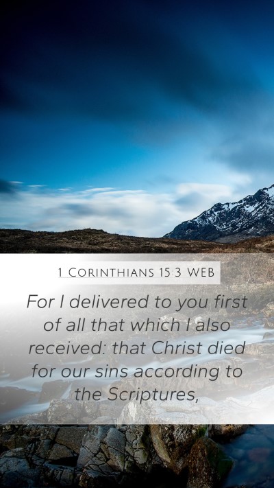 1 Corinthians 15:3 WEB Bible Verse Image