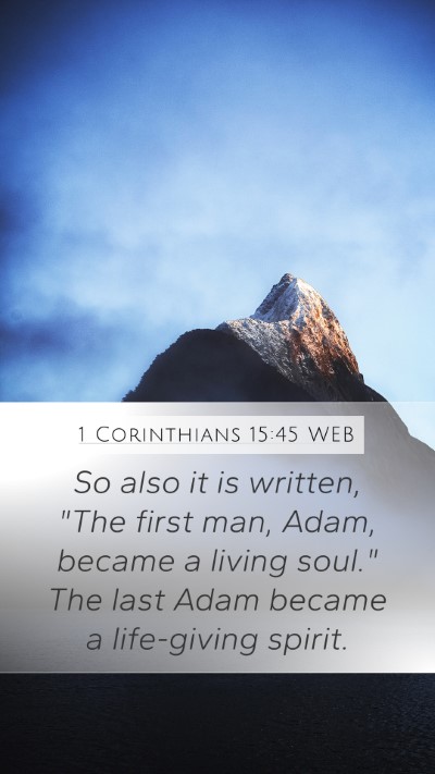 1 Corinthians 15:45 WEB Bible Verse Image