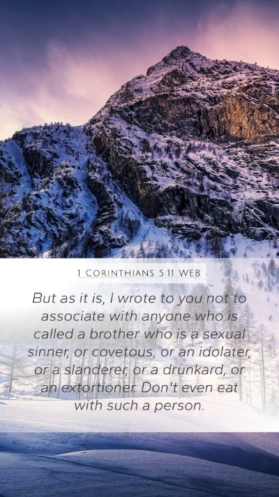1 Corinthians 5:11 WEB Bible Verse Image