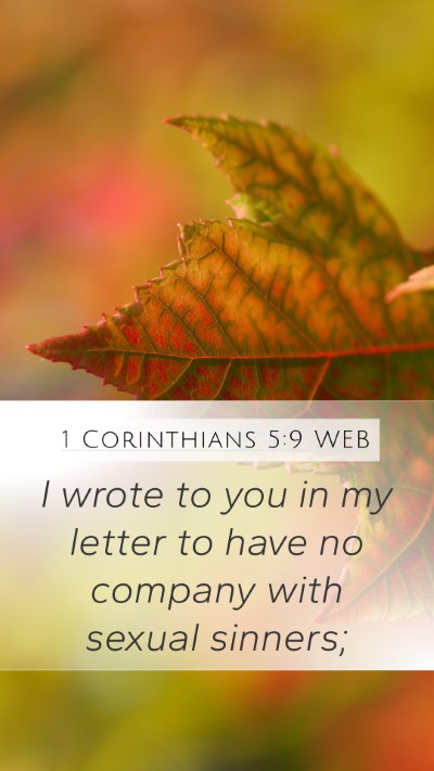 1 Corinthians 5:9 WEB Bible Verse Image