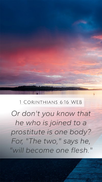 1 Corinthians 6:16 WEB Bible Verse Image