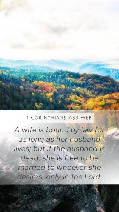 1 Corinthians 7:39 WEB Bible Verse Image
