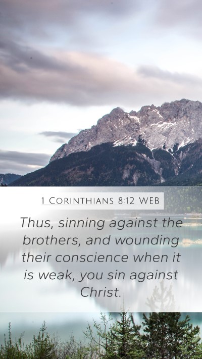 1 Corinthians 8:12 WEB Bible Verse Image