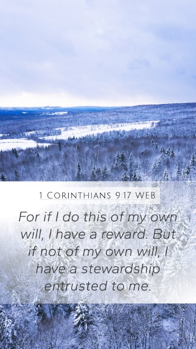 1 Corinthians 9:17 WEB Bible Verse Image