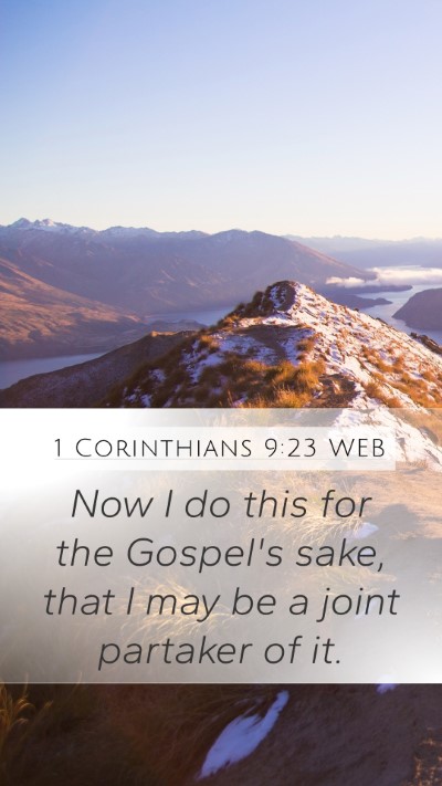 1 Corinthians 9:23 WEB Bible Verse Image