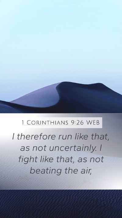 1 Corinthians 9:26 WEB Bible Verse Image