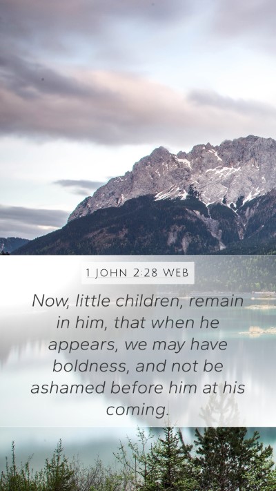 1 John 2:28 WEB Bible Verse Image