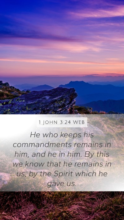 1 John 3:24 WEB Bible Verse Image