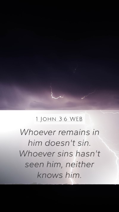 1 John 3:6 WEB Bible Verse Image