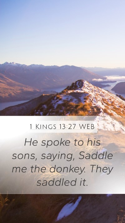 1 Kings 13:27 WEB Bible Verse Image