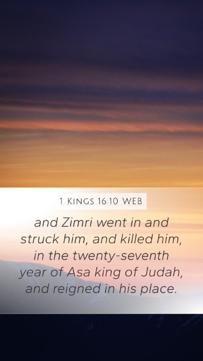 1 Kings 16:10 WEB Bible Verse Image