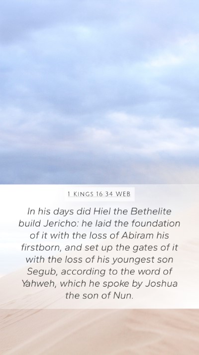 1 Kings 16:34 WEB Bible Verse Image