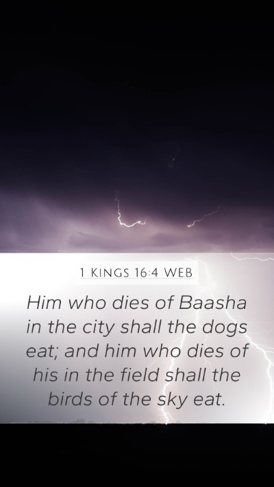 1 Kings 16:4 WEB Bible Verse Image