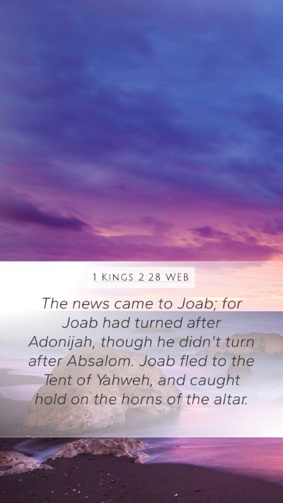 1 Kings 2:28 WEB Bible Verse Image