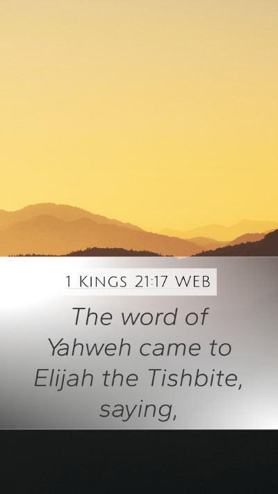 1 Kings 21:17 WEB Bible Verse Image
