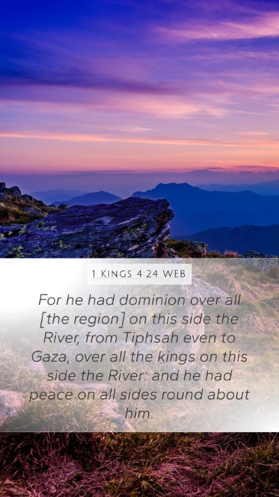 1 Kings 4:24 WEB Bible Verse Image