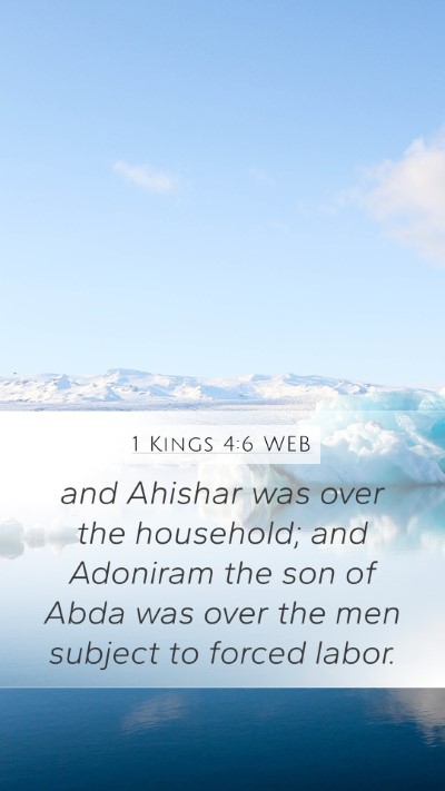 1 Kings 4:6 WEB Bible Verse Image