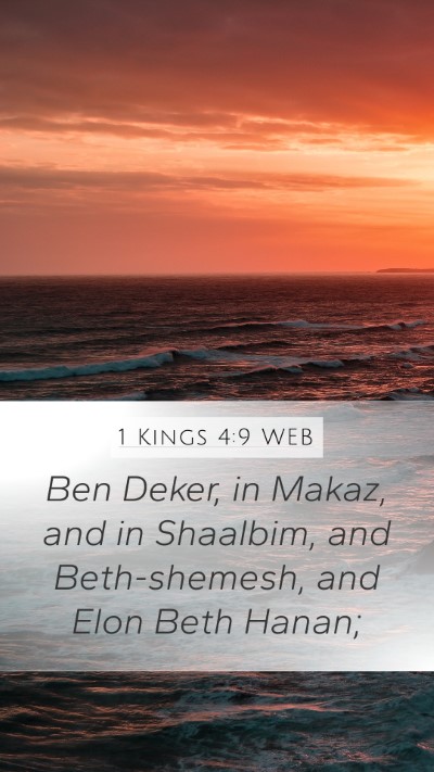 1 Kings 4:9 WEB Bible Verse Image