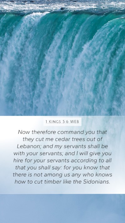 1 Kings 5:6 WEB Bible Verse Image
