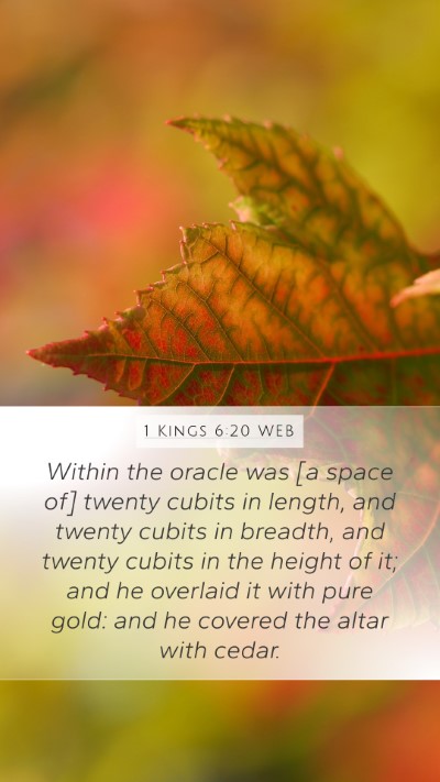 1 Kings 6:20 WEB Bible Verse Image