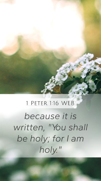 1 Peter 1:16 WEB Bible Verse Image
