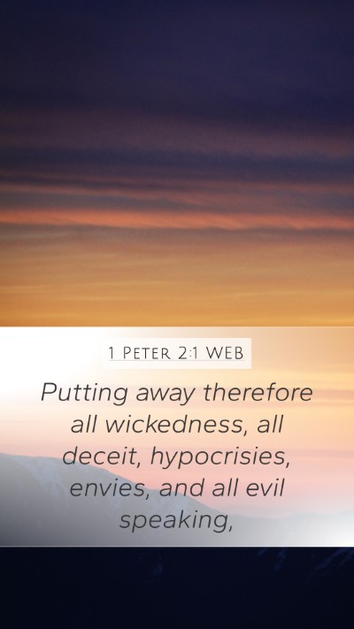 1 Peter 2:1 WEB Bible Verse Image