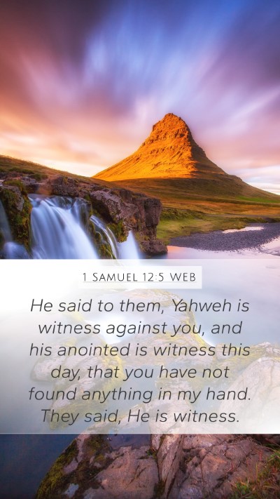1 Samuel 12:5 WEB Bible Verse Image