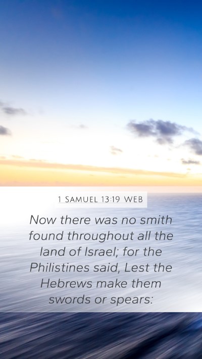 1 Samuel 13:19 WEB Bible Verse Image