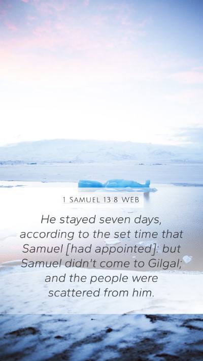 1 Samuel 13:8 WEB Bible Verse Image