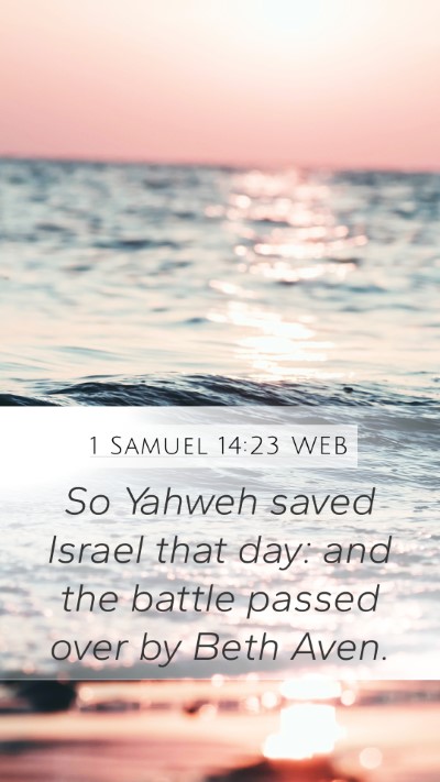 1 Samuel 14:23 WEB Bible Verse Image