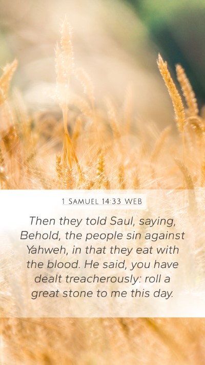 1 Samuel 14:33 WEB Bible Verse Image