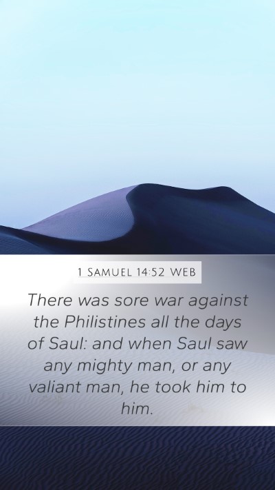 1 Samuel 14:52 WEB Bible Verse Image