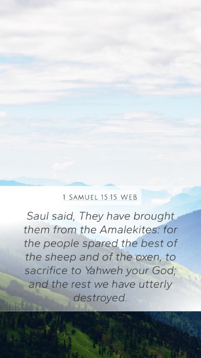 1 Samuel 15:15 WEB Bible Verse Image