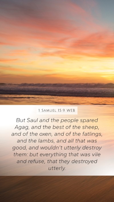 1 Samuel 15:9 WEB Bible Verse Image