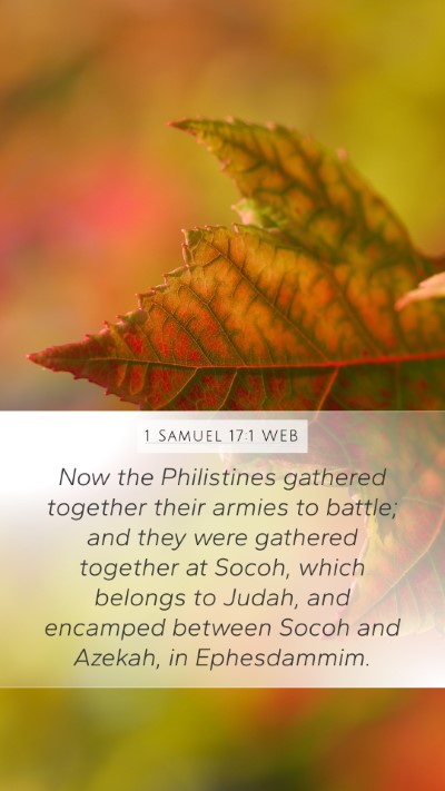 1 Samuel 17:1 WEB Bible Verse Image