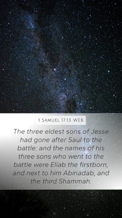 1 Samuel 17:13 WEB Bible Verse Image