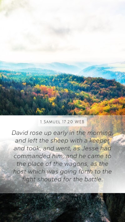 1 Samuel 17:20 WEB Bible Verse Image