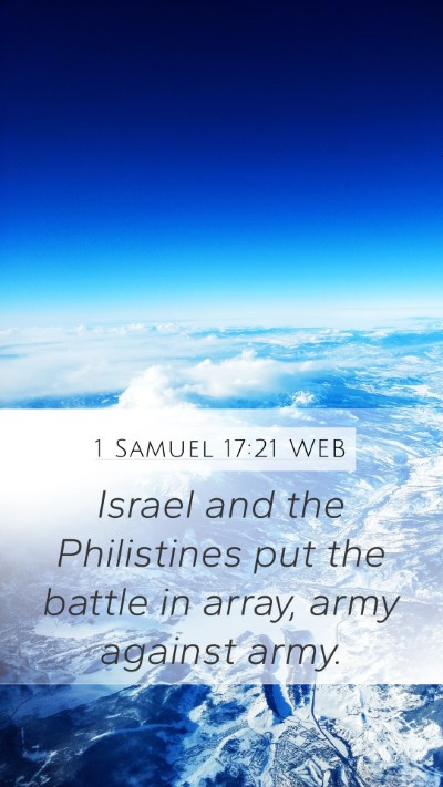 1 Samuel 17:21 WEB Bible Verse Image