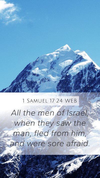 1 Samuel 17:24 WEB Bible Verse Image