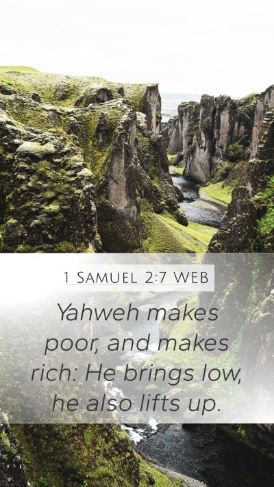 1 Samuel 2:7 WEB Bible Verse Image