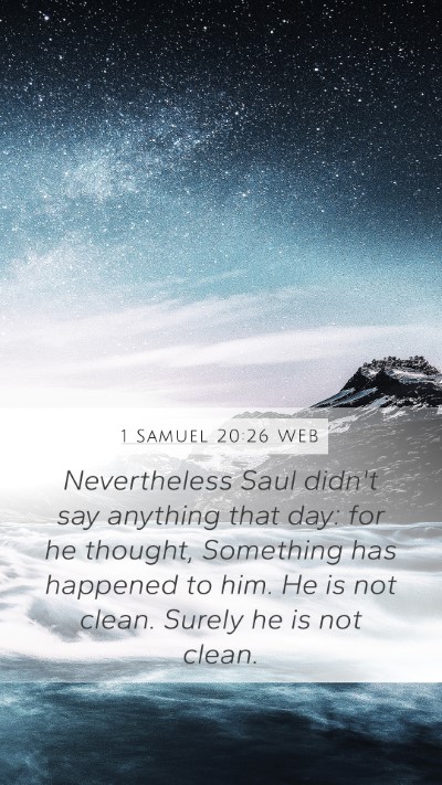 1 Samuel 20:26 WEB Bible Verse Image