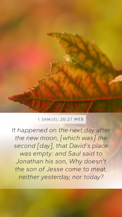 1 Samuel 20:27 WEB Bible Verse Image