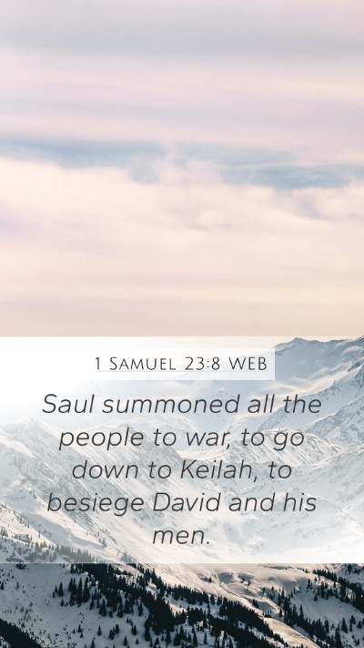 1 Samuel 23:8 WEB Bible Verse Image