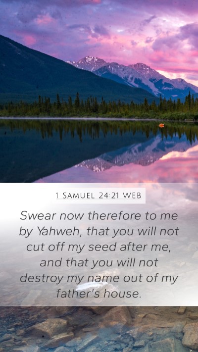 1 Samuel 24:21 WEB Bible Verse Image